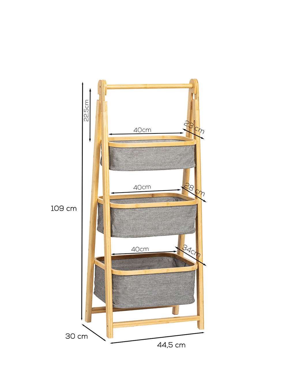 2085 3 Katlı Organizer Dolap Ahşap Bambu Oyuncak Sepeti Banyo Mutfak Düzenleyicisi-2