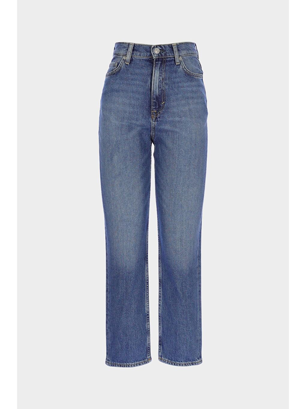 Sydney Yüksek Bel Orta Mavi Patı Fermuarlı Slim Fit Jean Pantolon C 4529-092