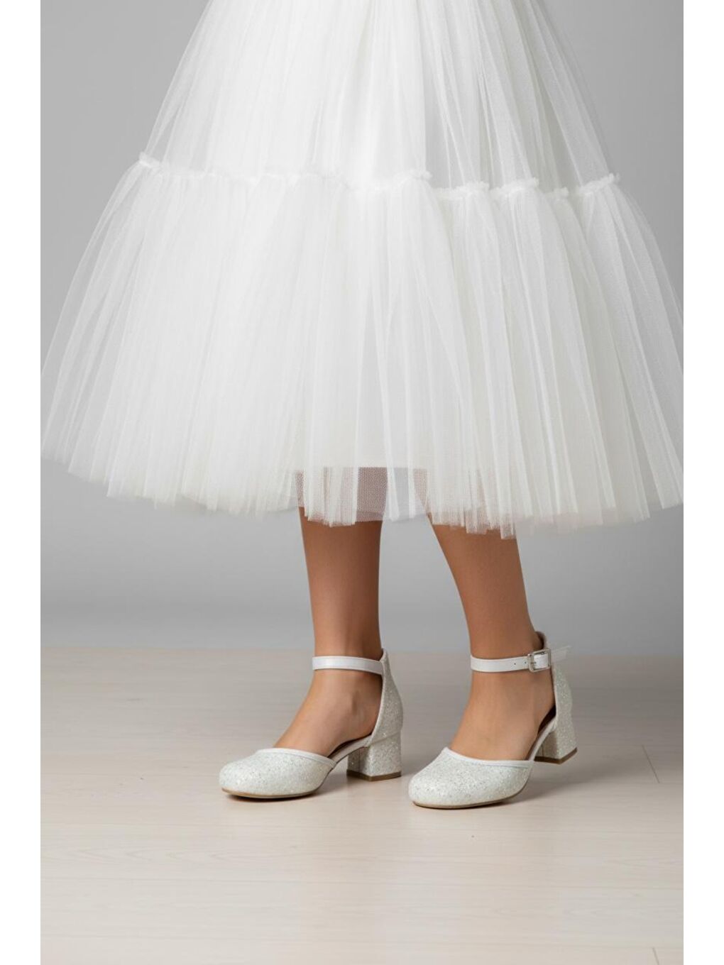 Beyaz KIZ ÇOCUK ABİYE AYAKKABI-1