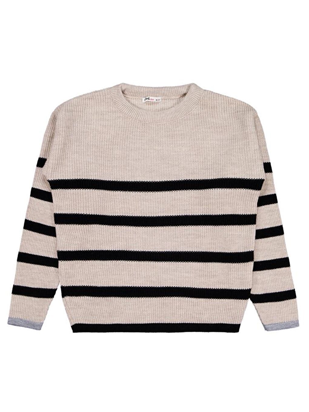 Bej Girls Çizgili 10-13 Yaş Kazak