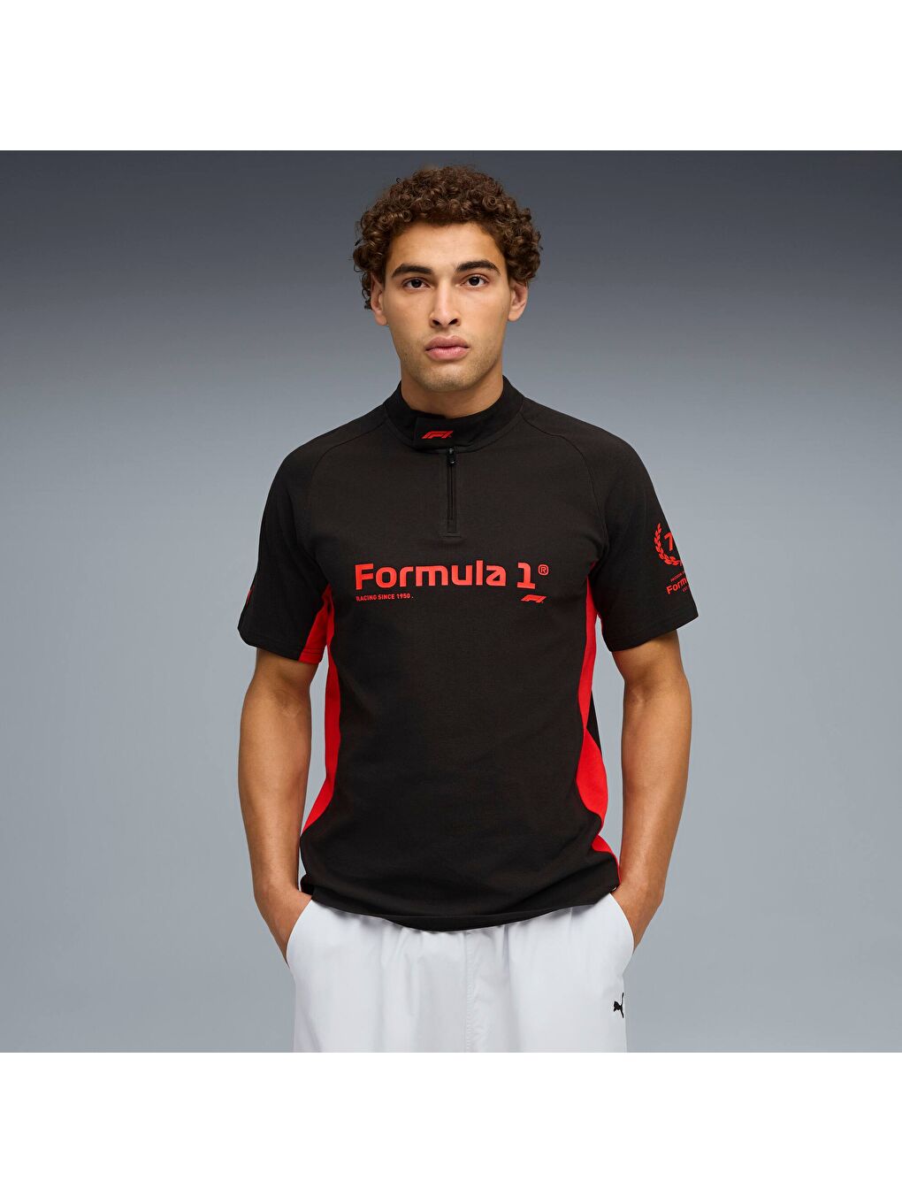 Siyah F1® 75yrs Erkek Standart Kesim Polo-4