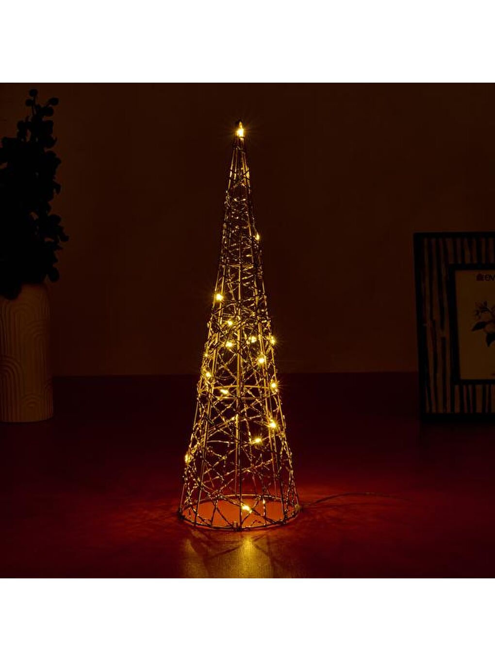 Sarı Cone Tree Ledli Dekoratif Aydınlatma - 40 cm-2