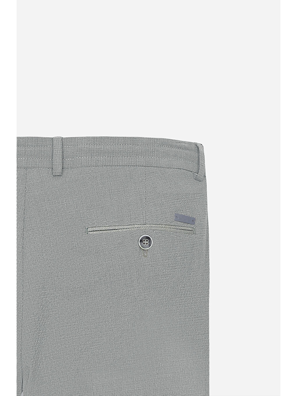 Erkek Gri Slim Fit Dar Kesim Beli Bağlamalı Gofre Desenli Yan Cepli Şort-7