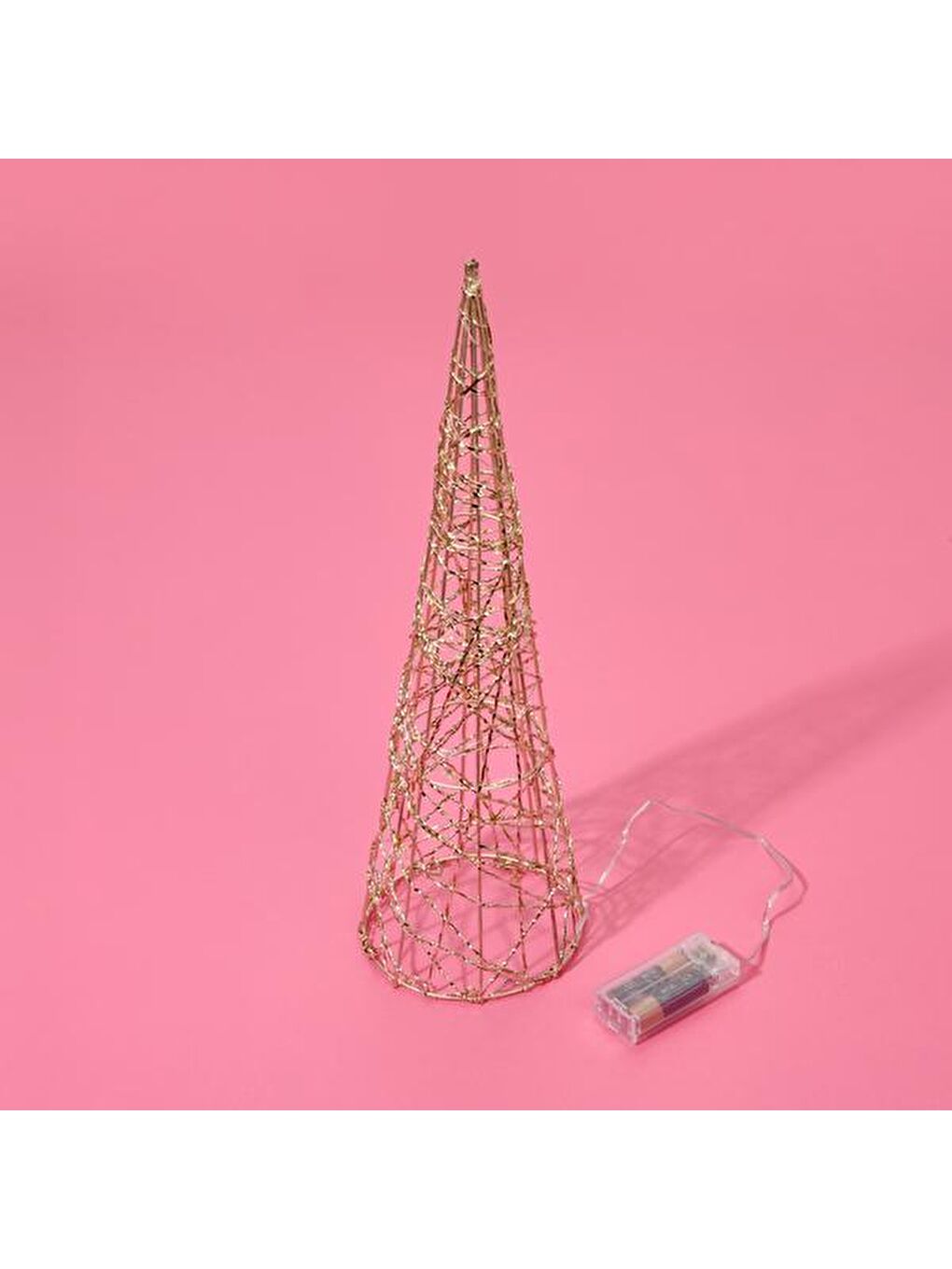 Sarı Cone Tree Ledli Dekoratif Aydınlatma - 40 cm-4