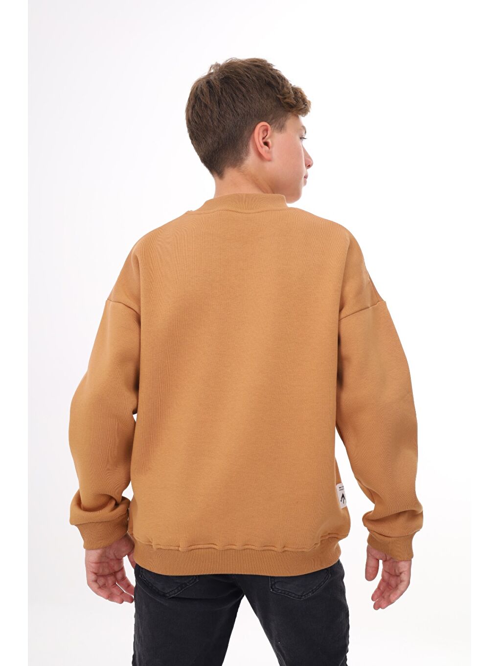 Kahverengi Erkek Çocuk Baskılı Sweatshirt-4