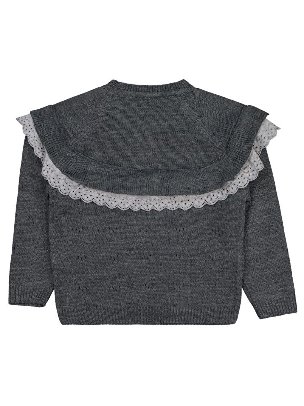 Antrasit Girls Roba Fırfırlı 6-9 Yaş Kazak-1