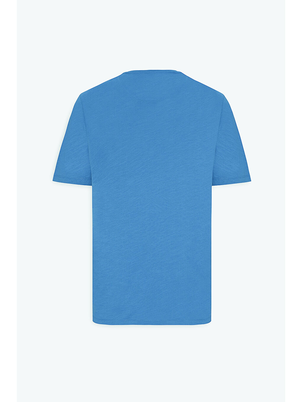 Erkek İndigo Slim Fit Dar Kesim %100 Pamuk Bisiklet Yaka Tişört-8