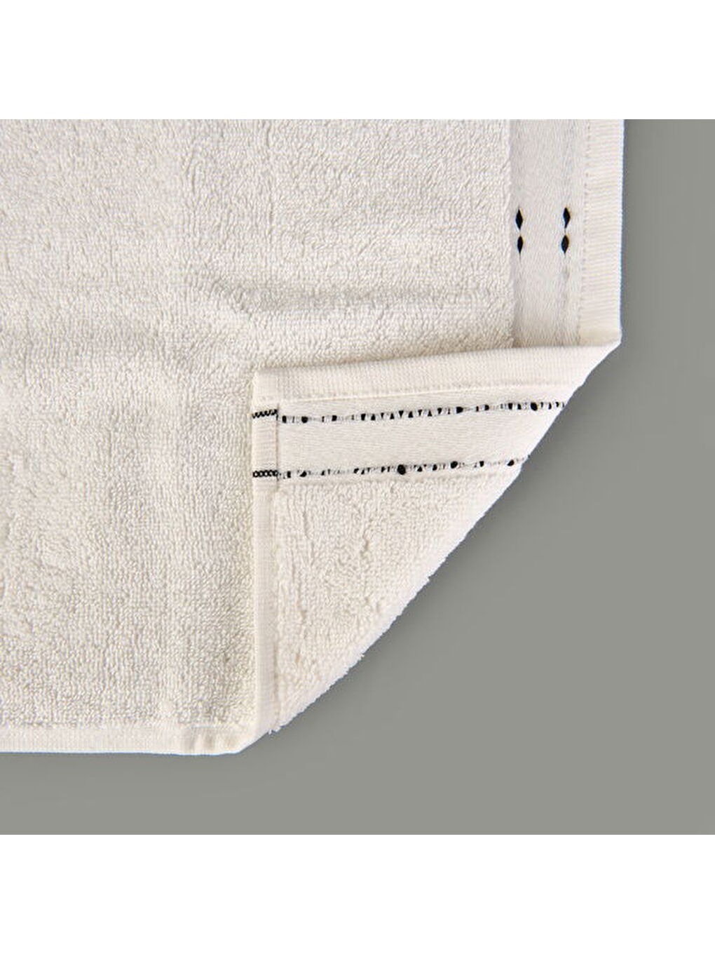 Lila Soft Tiny El Havlusu - Ekru / Siyah - 30x50 cm-3