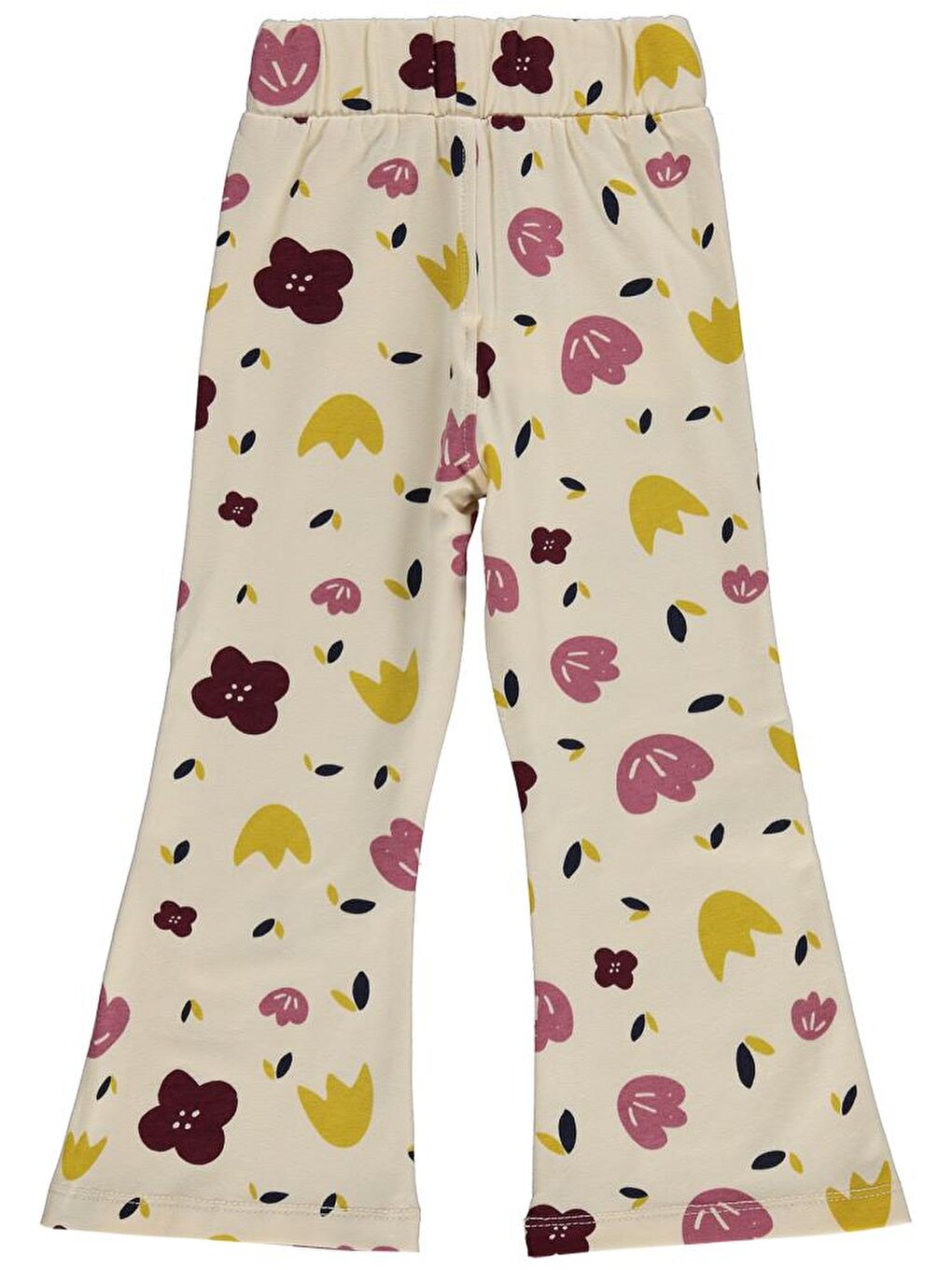 Bej Girls Simli Çiçek Baskılı 2-5 Yaş Tayt-1