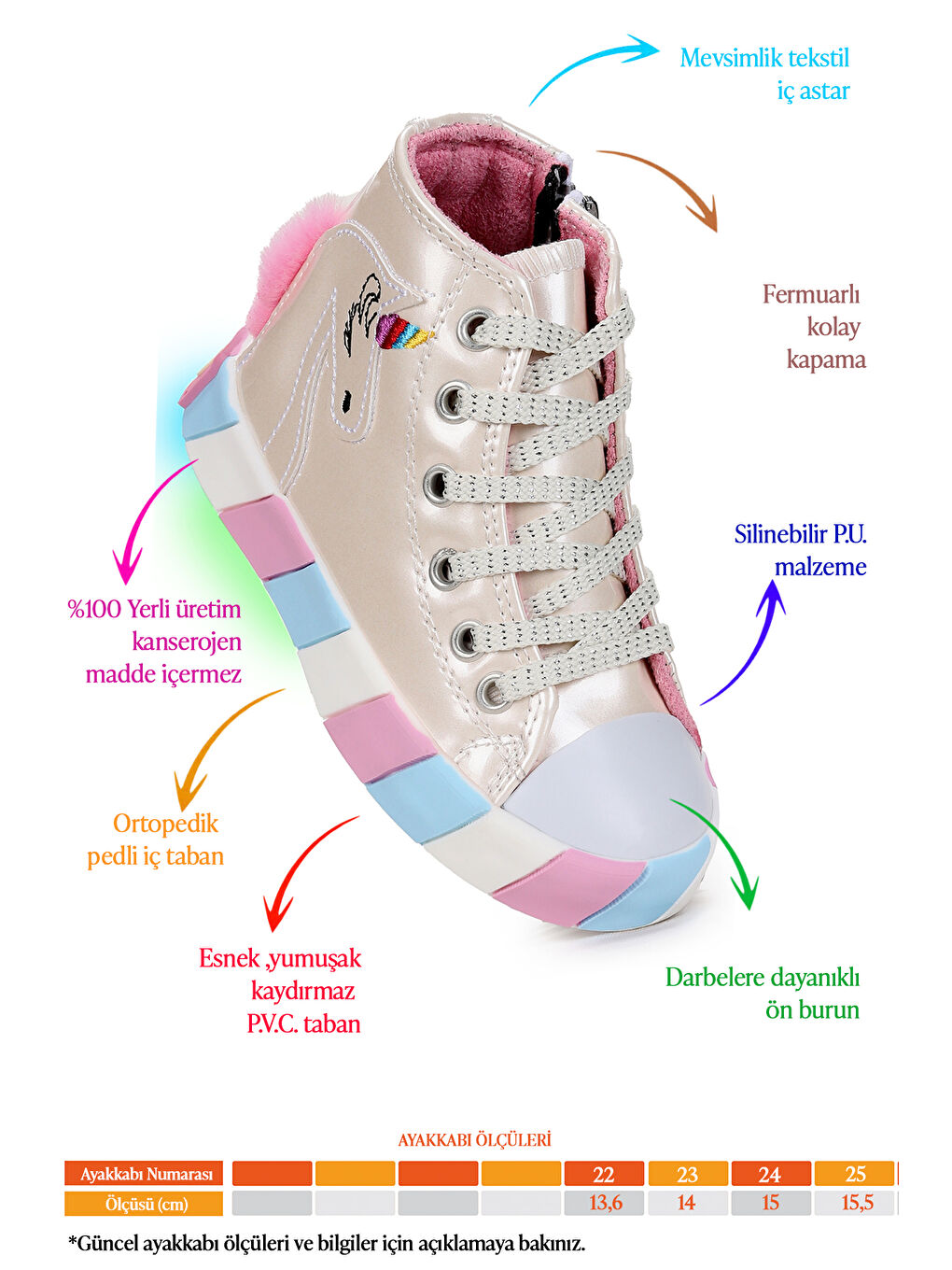 Beyaz Fermuarlı Işıklı Kız Bebek Spor Ayakkabı-2