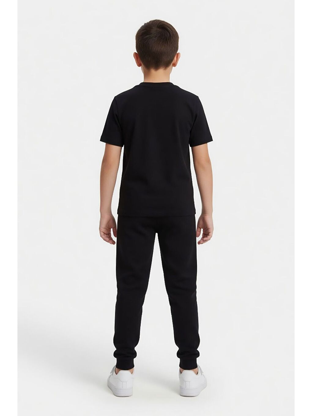 Siyah Timsah Baskılı Eşofmanlı Erkek Çocuk Tişörtlü 2li Takım 23913-3