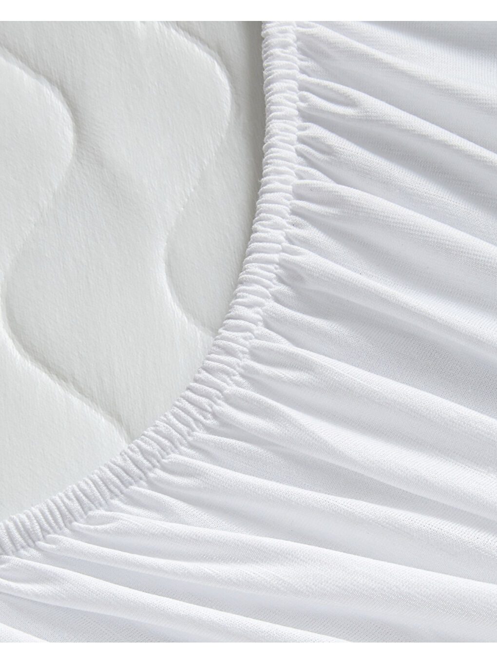 Napline Pamuklu Kapitoneli Sıvı Geçirmez Çift Kişilik Alez 160x200 cm Beyaz-3