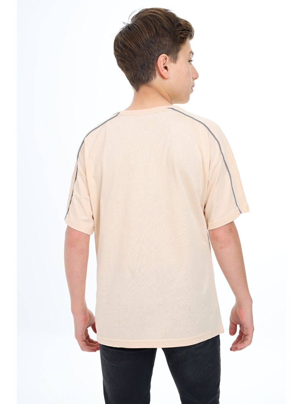 Bej Erkek Çocuk Baskılı Tişört-3