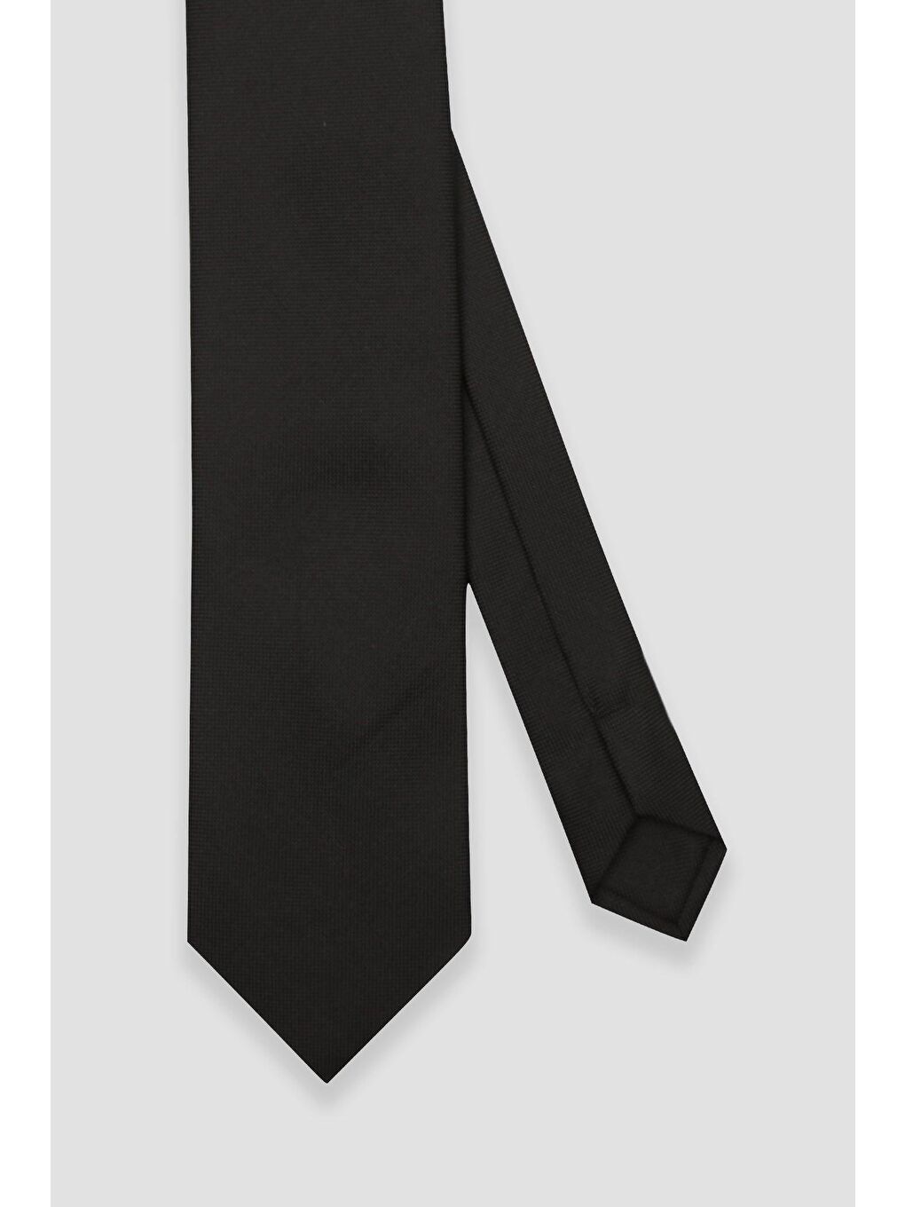 Kravat 8 Cm Mikrofiber Polyester Siyah Erkek Düz Kravat-1