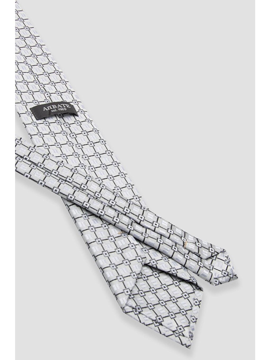 Kravat 8 Cm Mikrofiber Polyester Beyaz Erkek Desenli Kravat-2