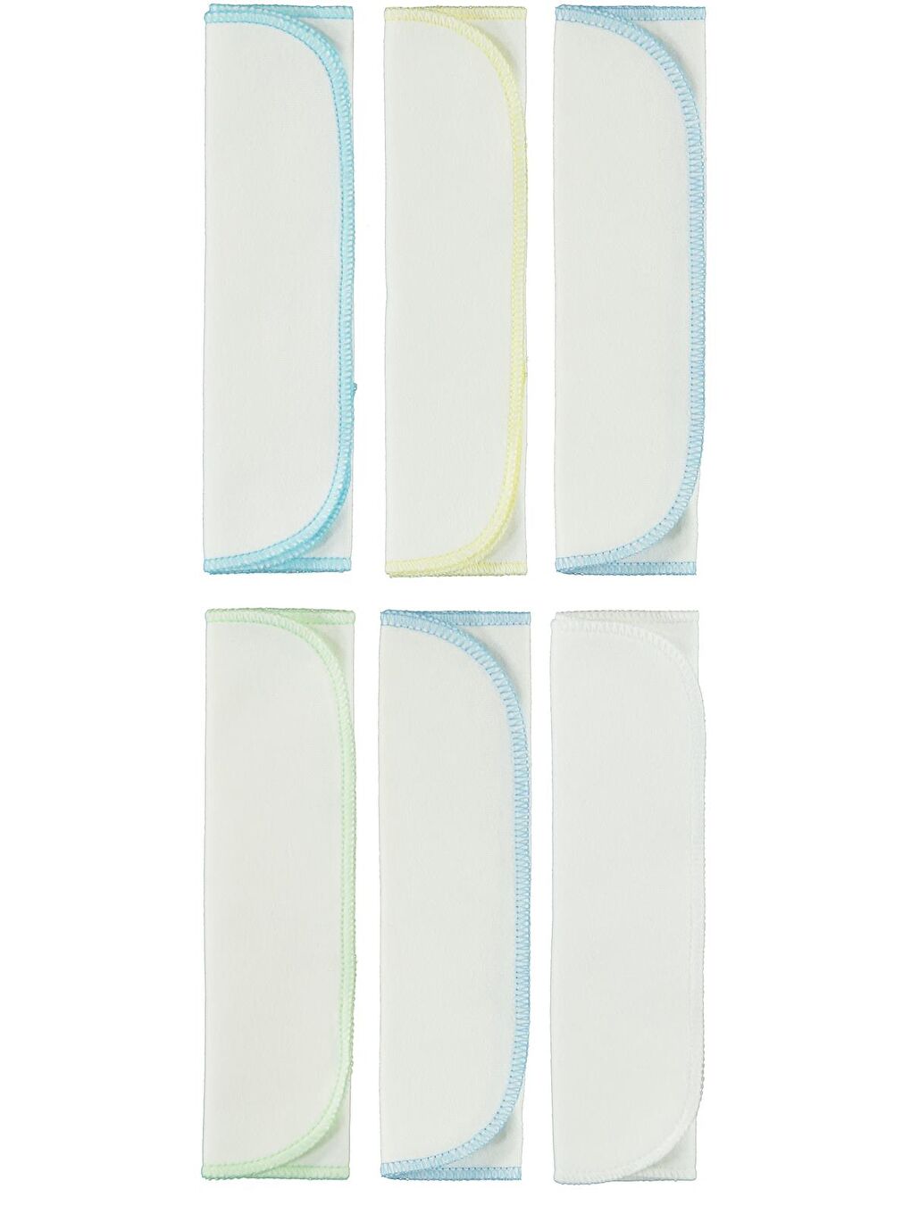 Bebek 6'lı Ağız Mendili 20x20 cm - Mavi Standart