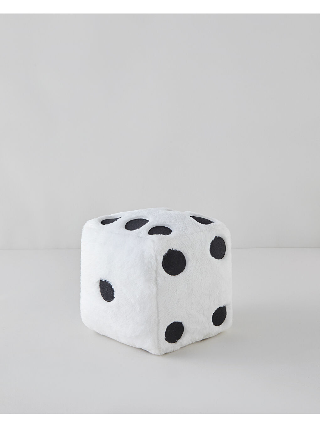 Siyah Dice Dekoratif Kırlent 20x20 cm Beyaz