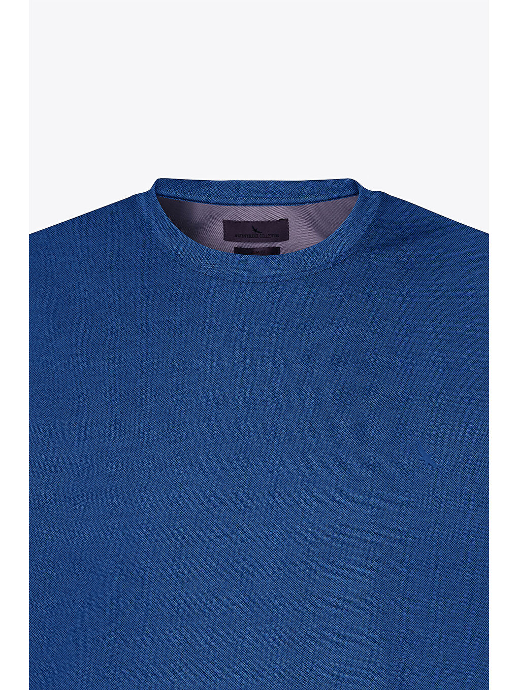 Erkek İndigo Slim Fit Dar Kesim Bisiklet Yaka Pamuklu Tişört-6