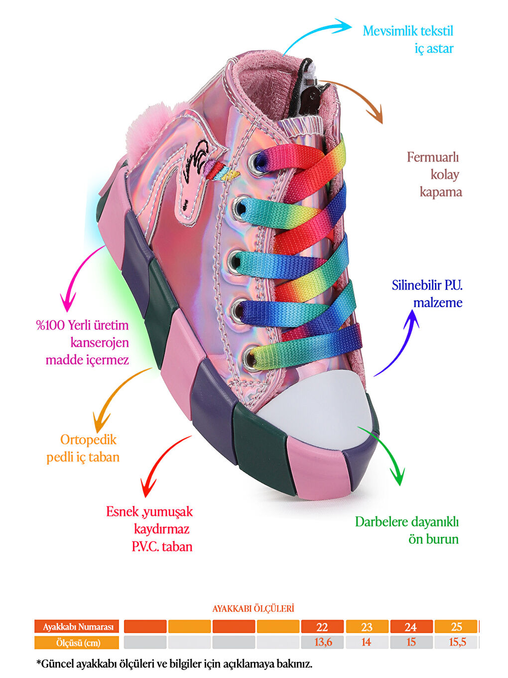 Pembe Fermuarlı Işıklı Kız Bebek Spor Ayakkabı-1
