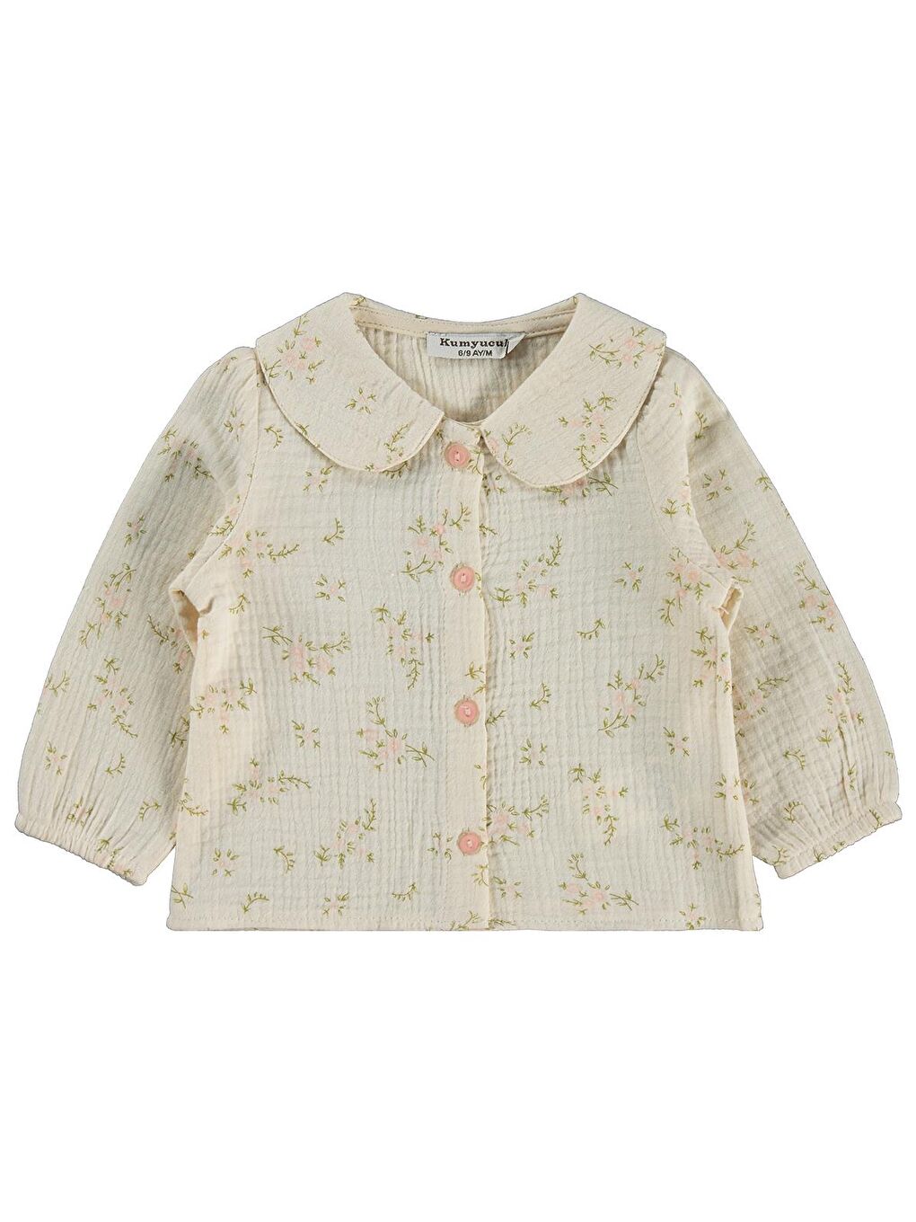 Pembe Lüks Müslin Gömlek Yelek 3 lü 6-18 Ay Takım - Pudra 18-24 Ay-2