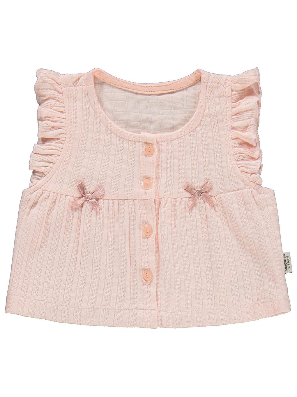 Pembe Lüks Müslin Gömlek Yelek 3 lü 6-18 Ay Takım - Pudra 18-24 Ay-3