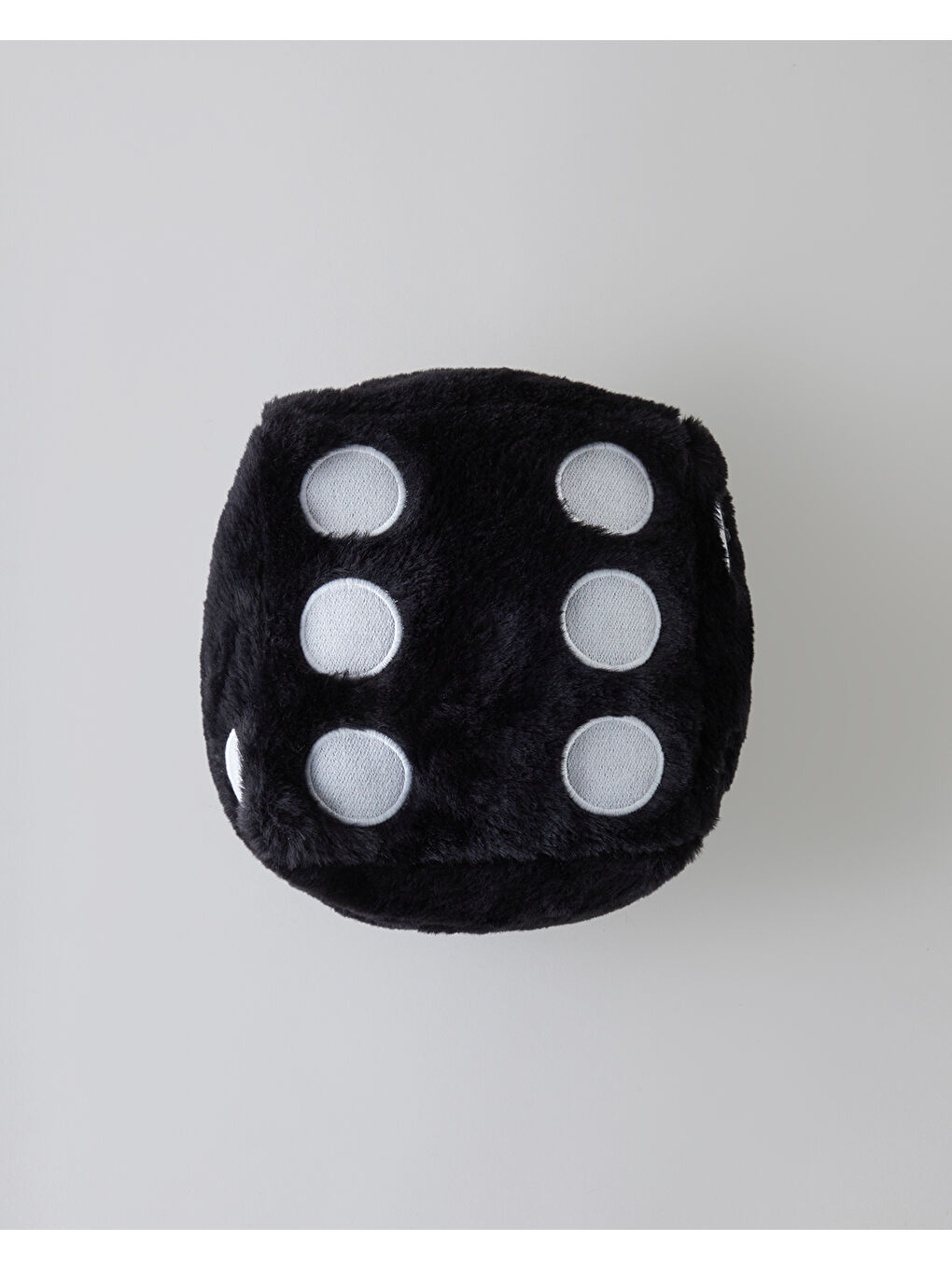 Beyaz Dice Dekoratif Kırlent 20x20 cm Siyah-1