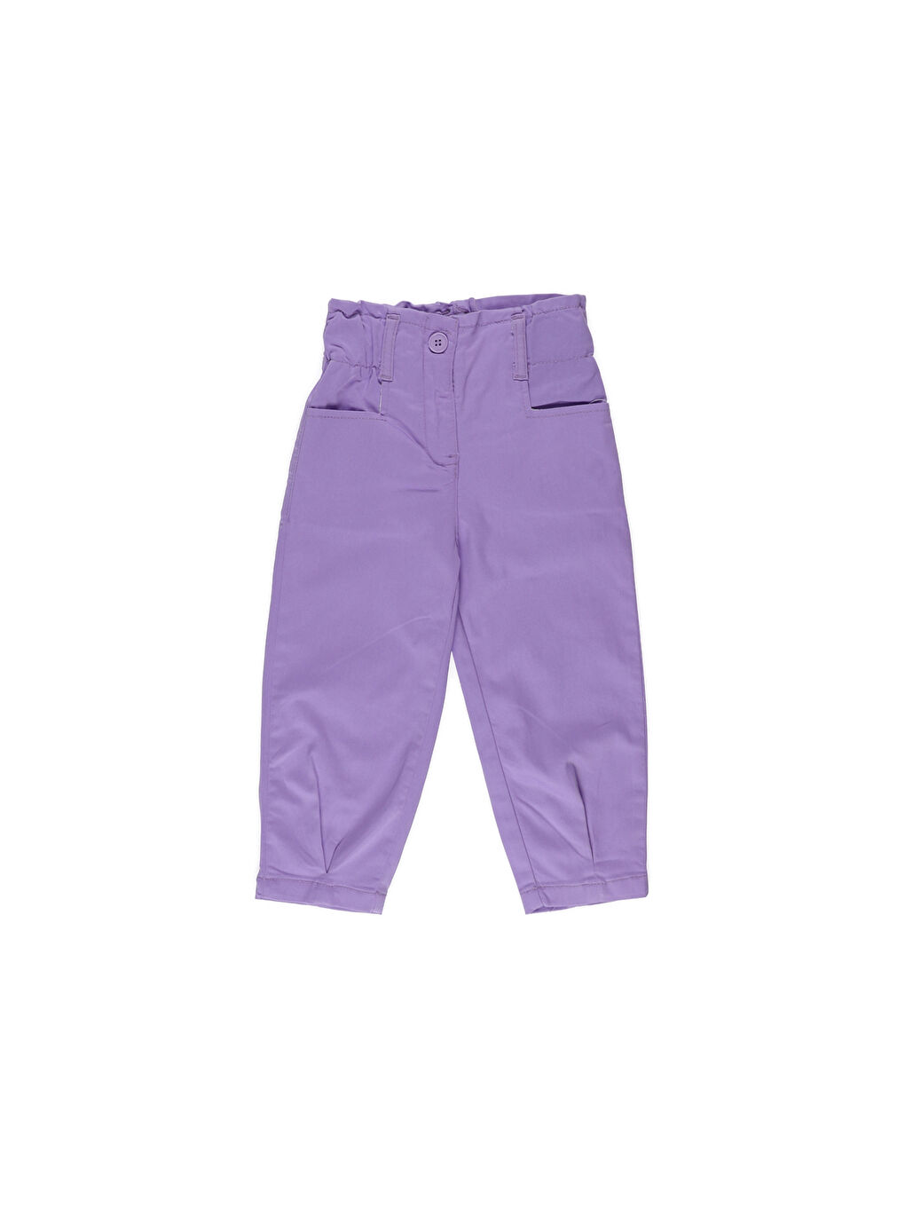 Mor Kız Çocuk Beli Lastikli Pantolon
