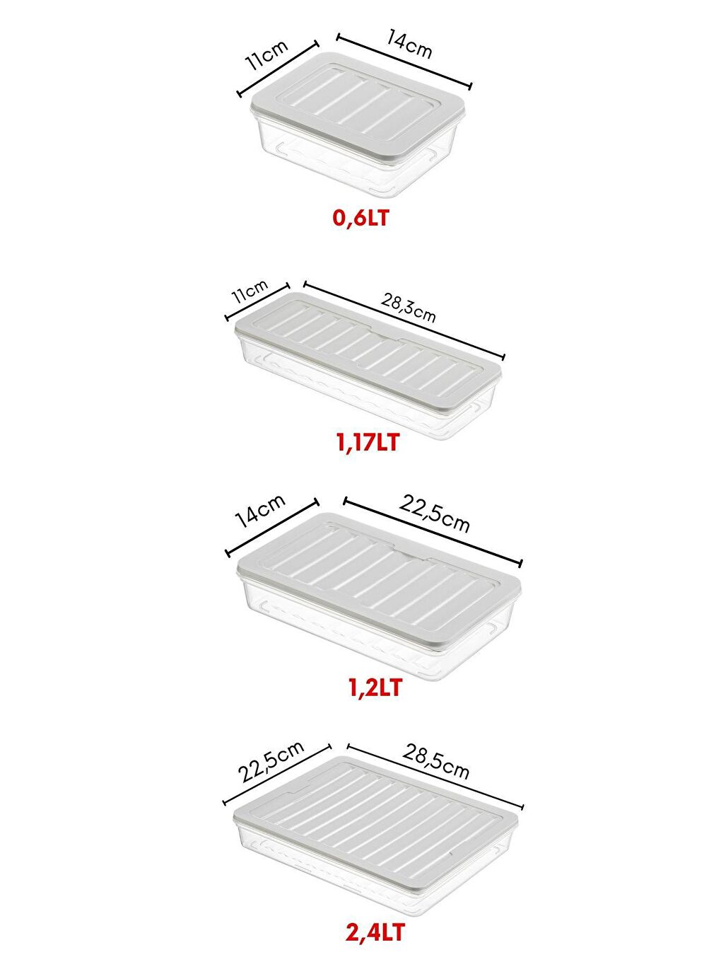 Nandy Home Gri 9 Lu Set Freshbox Mikrodalga Ve Difrize Uygun Saklama Kabı Gri - 7