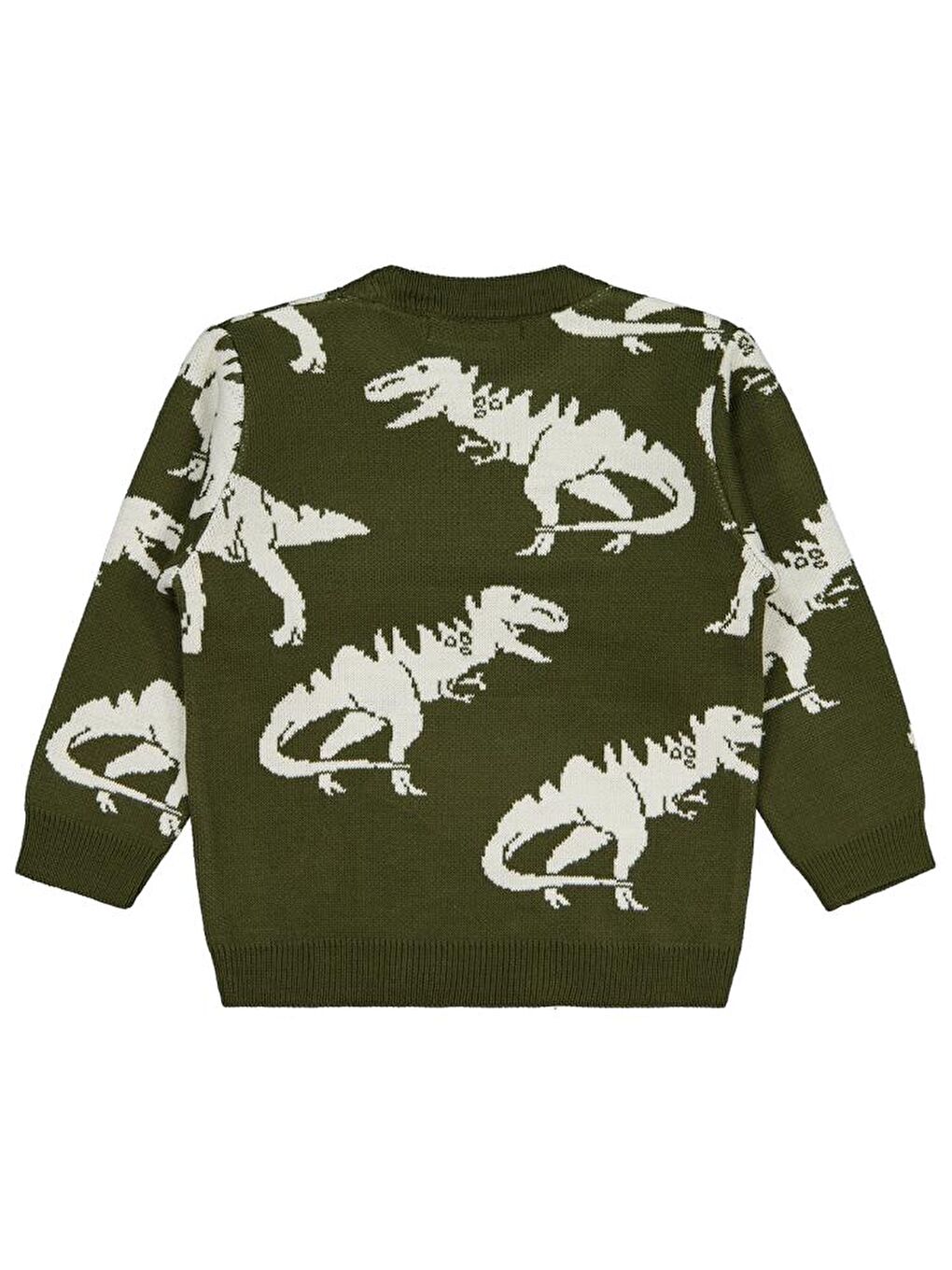 Haki Boys Dinozor Desenli 2-5 Yaş Kazak-1