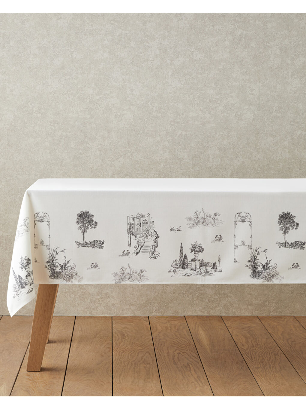 Arborelle Polyester Masa Örtüsü 150x200 cm Siyah - Beyaz