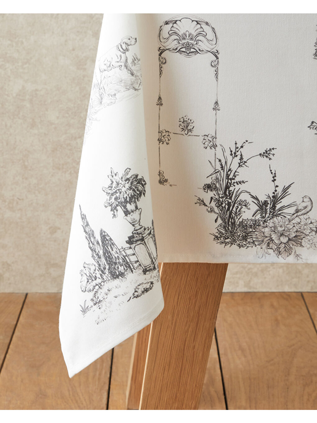 Arborelle Polyester Masa Örtüsü 150x200 cm Siyah - Beyaz-1