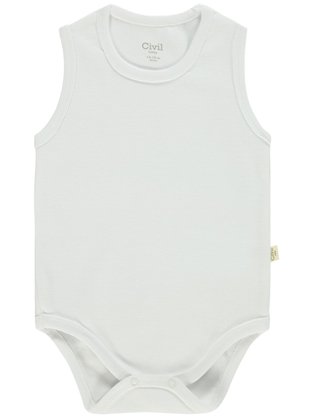 Baby 5 Li Organik Sıfır Kol 0-36 Ay Çıtçıtlı Badi - Ekru-11