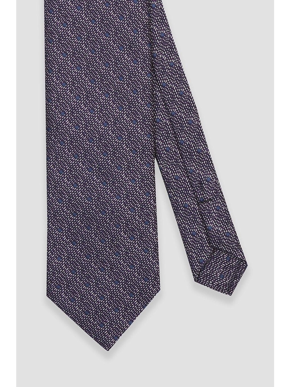 Kravat 8 Cm Mikrofiber Polyester Mürdüm Erkek Desenli Kravat-1