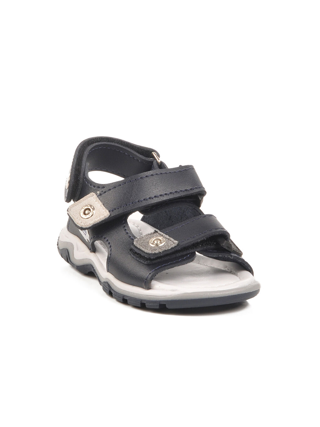 Lacivert Kırmızı Cırtlı Erkek Çocuk Spor Sandalet 173110 B-2