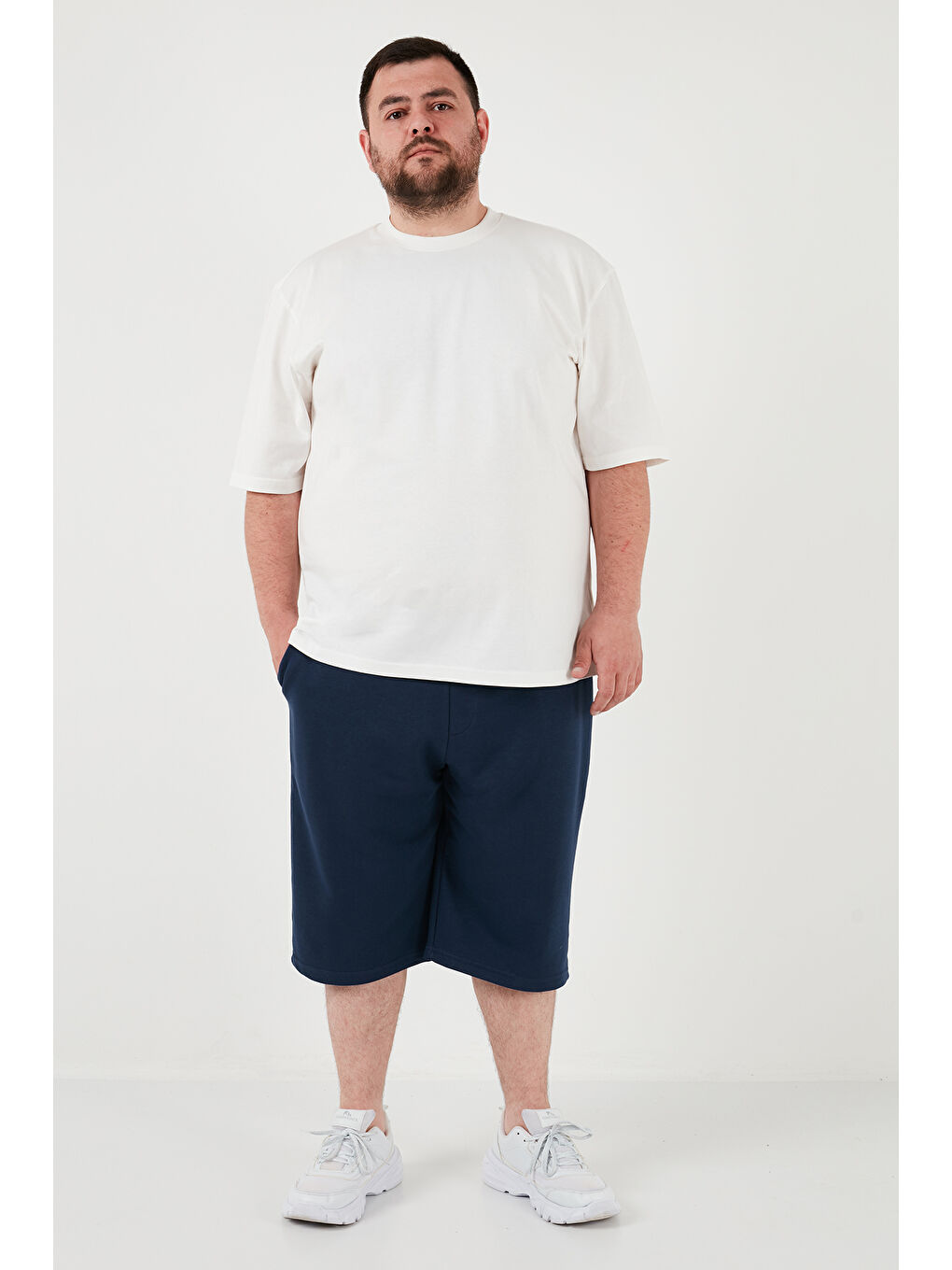 Ekru Pamuklu Regular Fit Normal Bel Cepli 3'lü Paket Şort 5908042S3-5