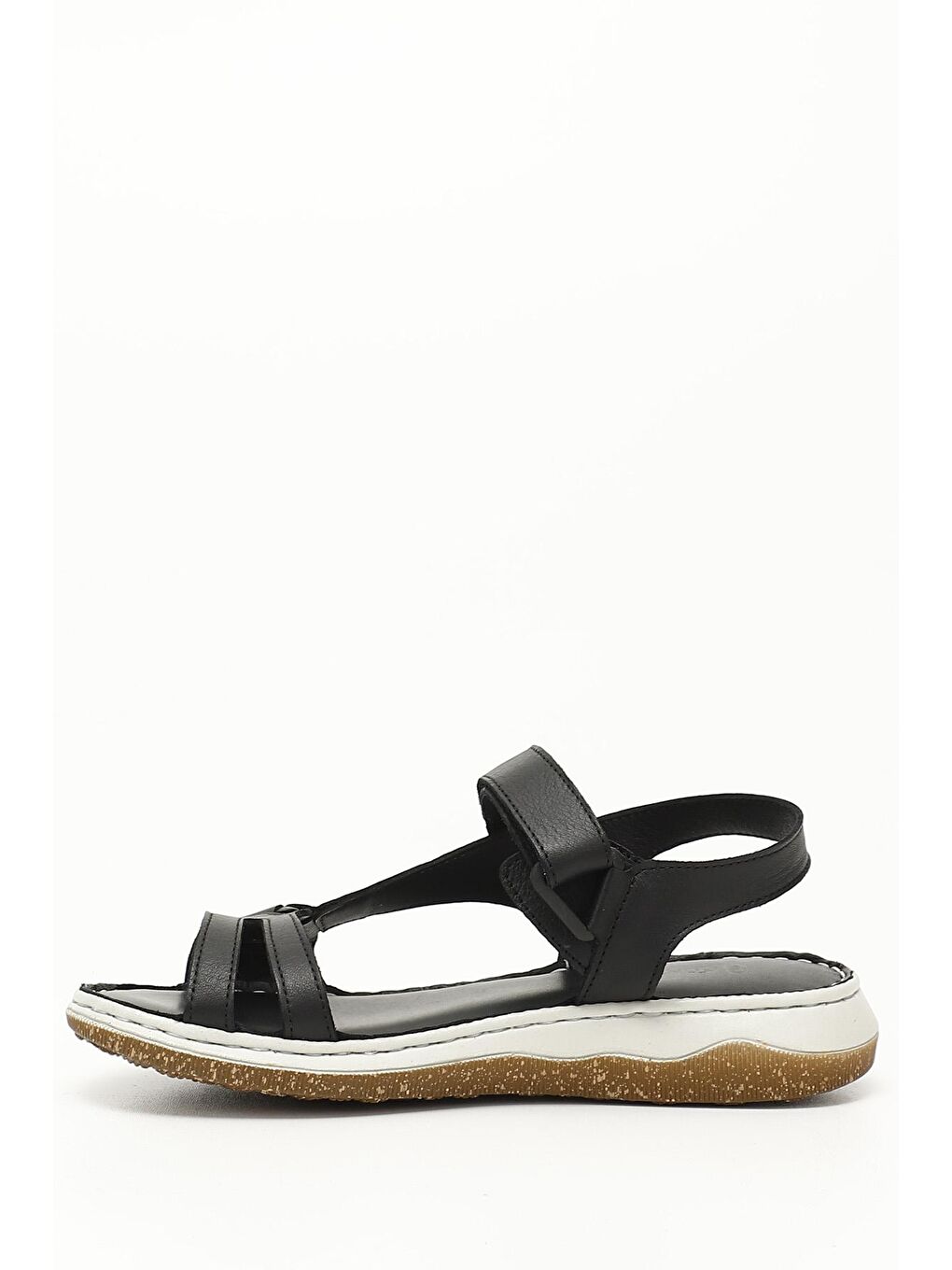 Siyah SİYAH  Hakiki Deri Dolgu Taban Kadın Sandalet 42975-2