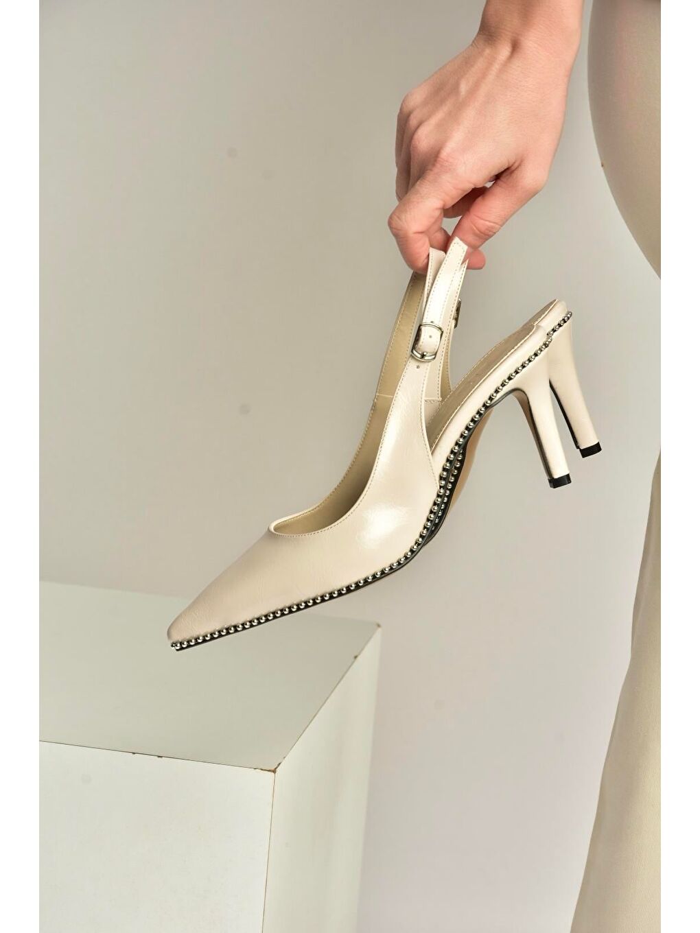 Bej Kadın Topuklu Ayakkabı Y572099760-2