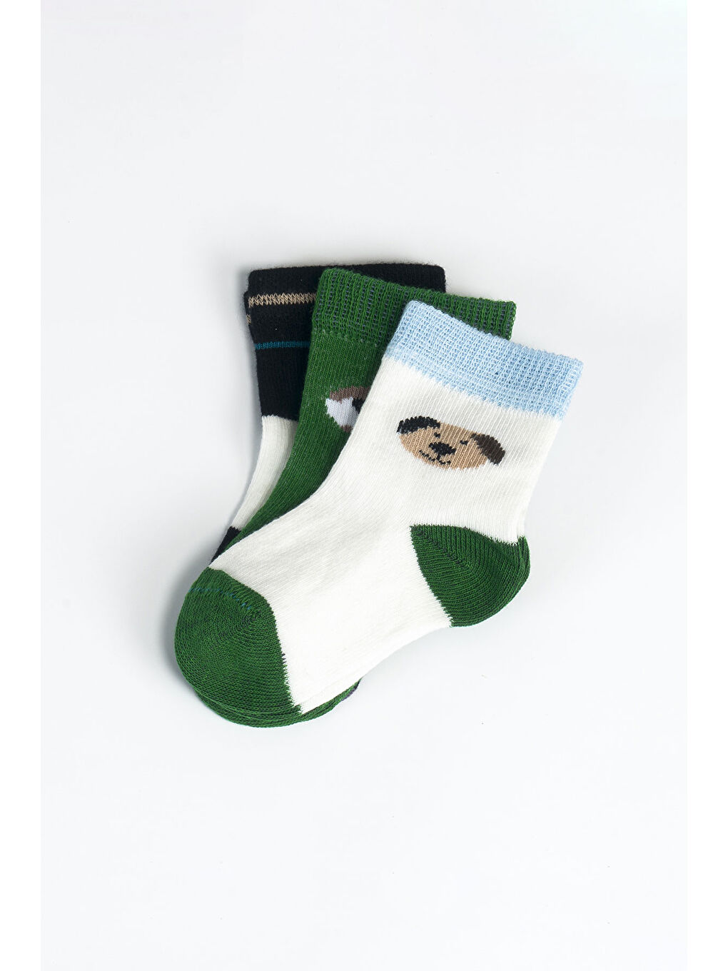 Ekru Erkek Bebek Basic Dikişsiz 3 'lü Soket Çorap 0 Ay - 36 Ay-1