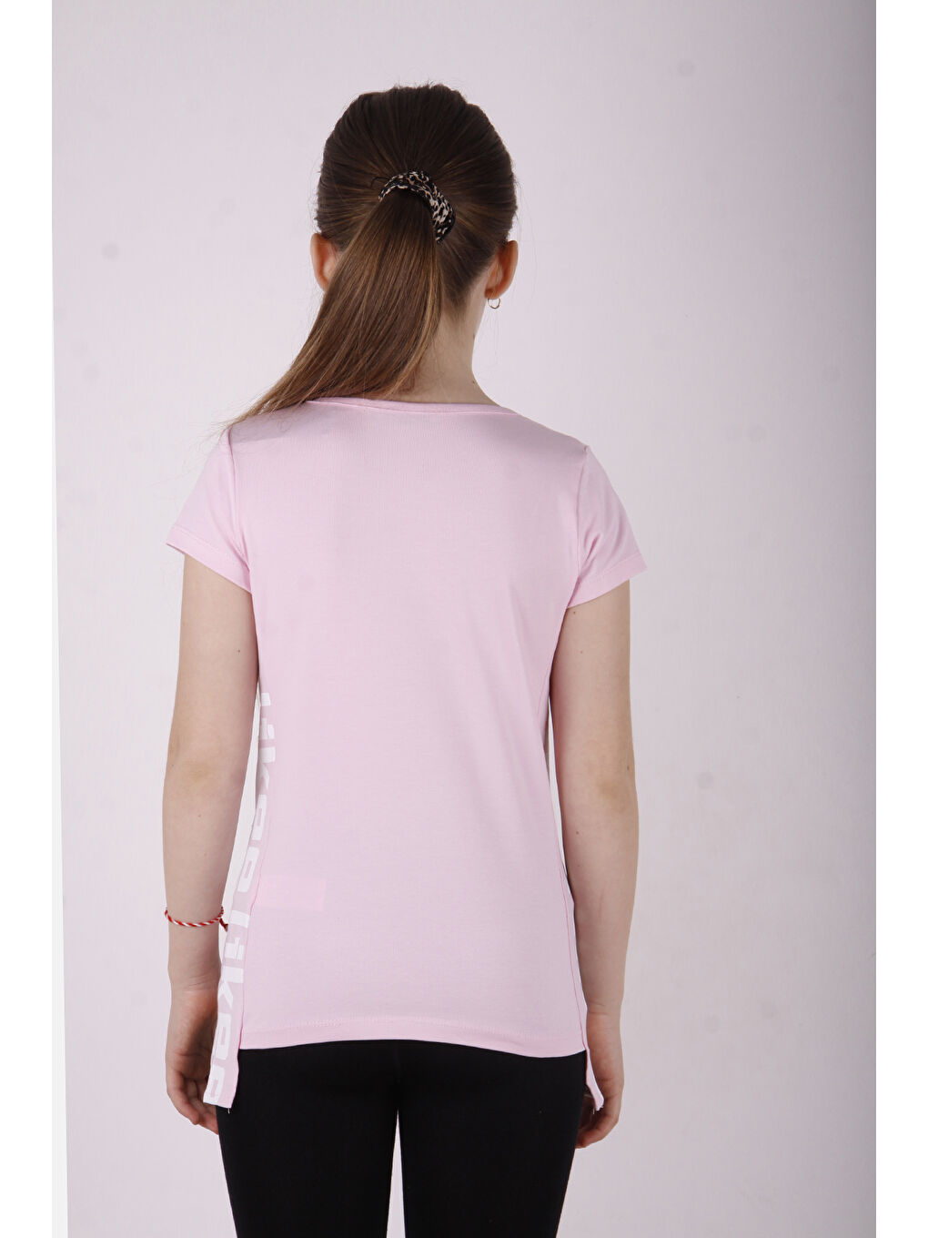 Pembe Kız Çocuk Likee Baskılı Tişört-2