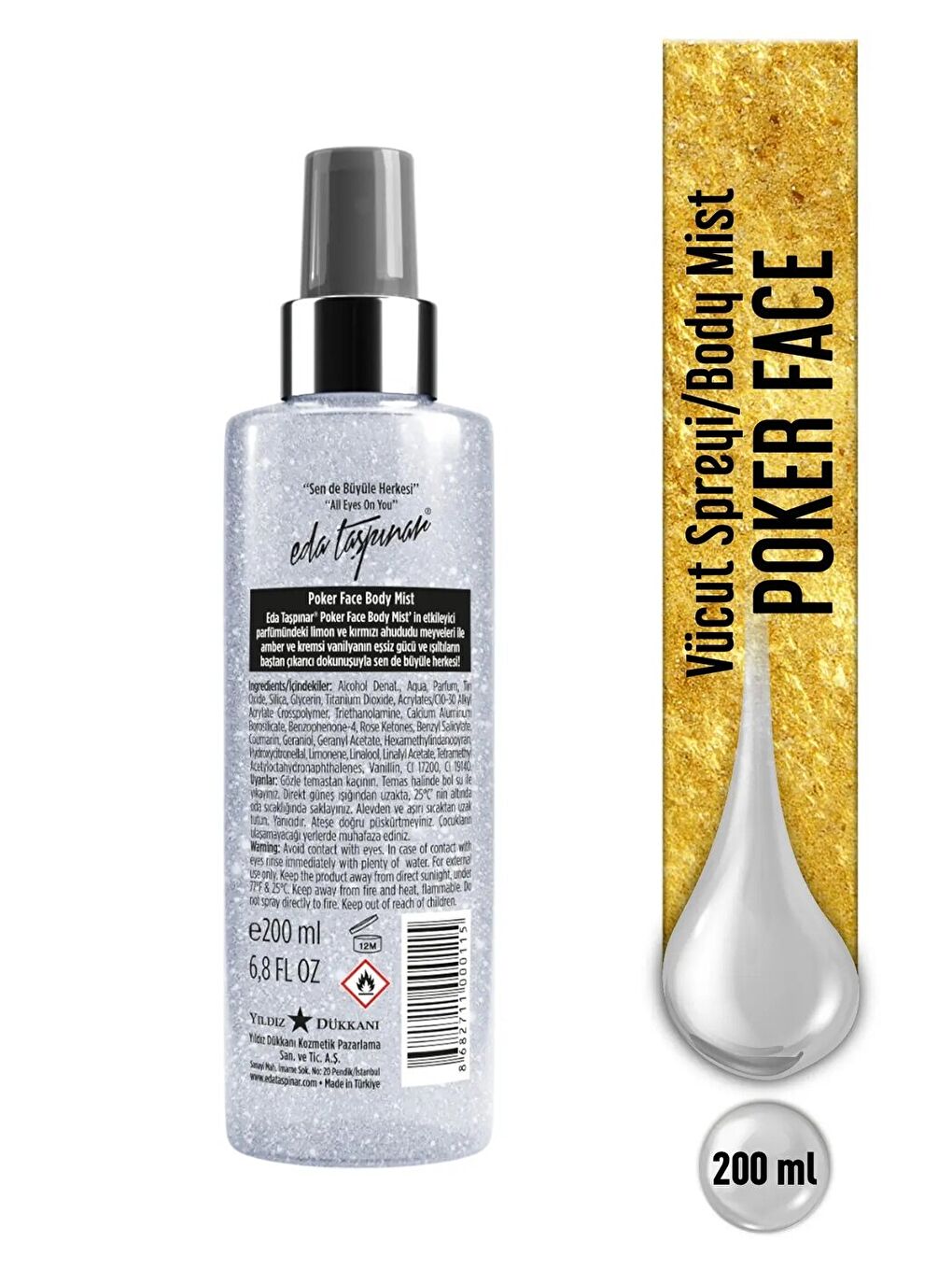 Poker Face Simli Body Mist Vücut Spreyi 200ml.-1