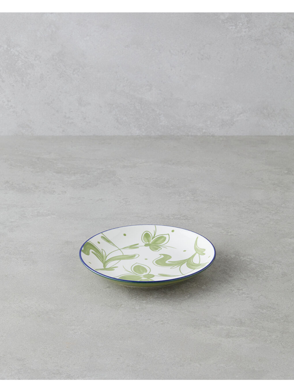 Plantopia Porselen Pasta Tabağı 15 cm Beyaz - Lacivert