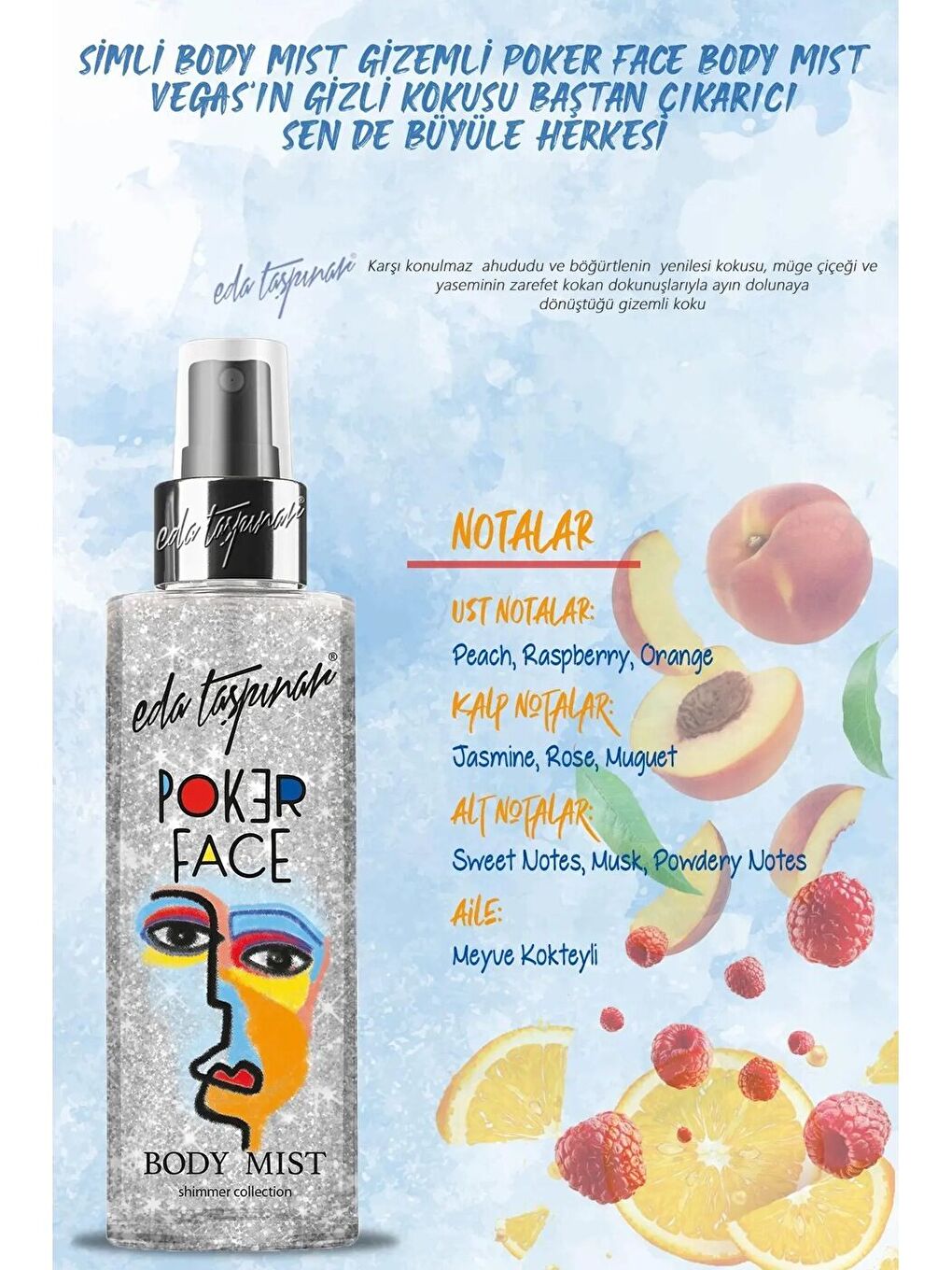 Poker Face Simli Body Mist Vücut Spreyi 200ml.-2