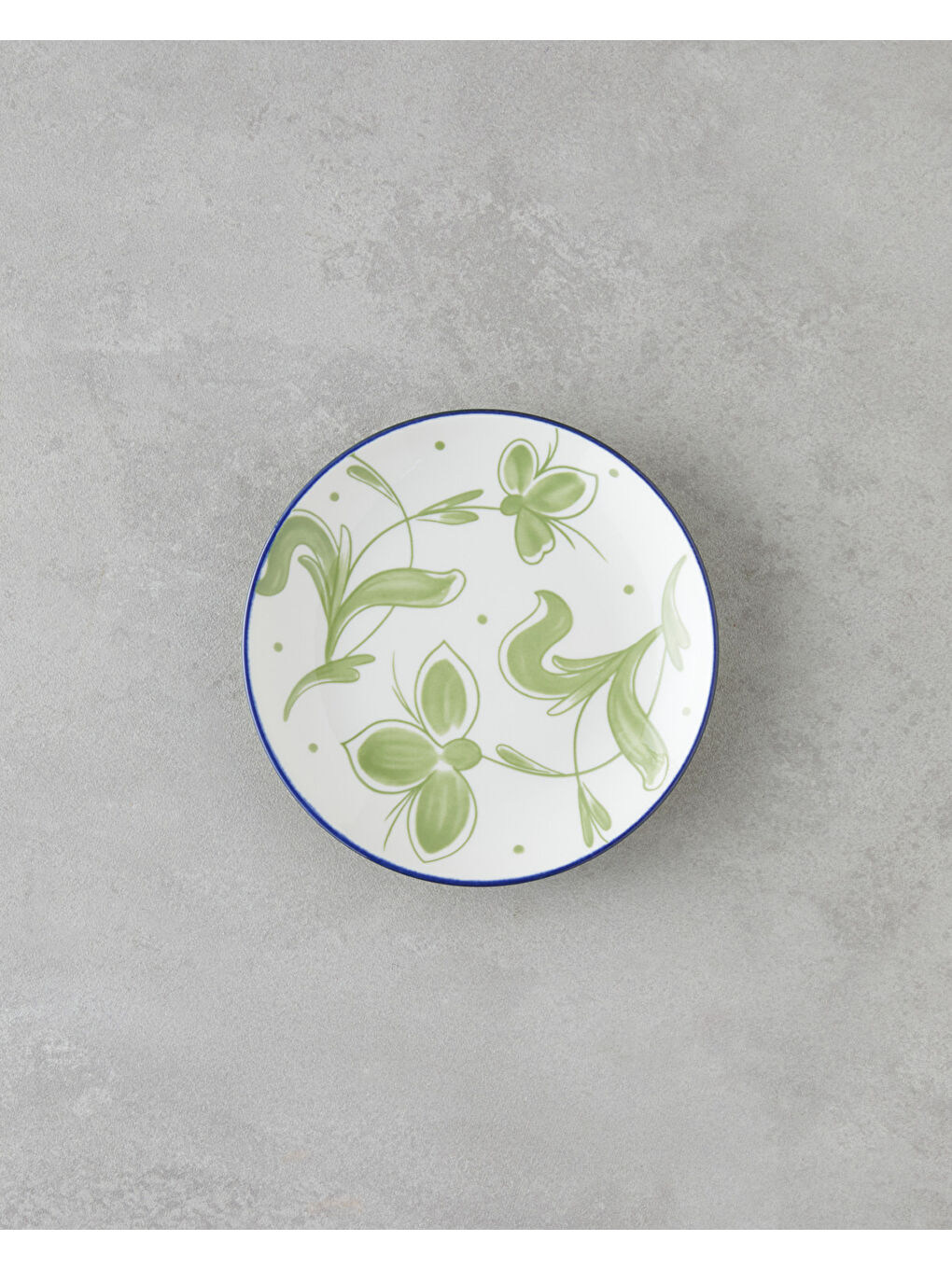 Plantopia Porselen Pasta Tabağı 15 cm Beyaz - Lacivert-1