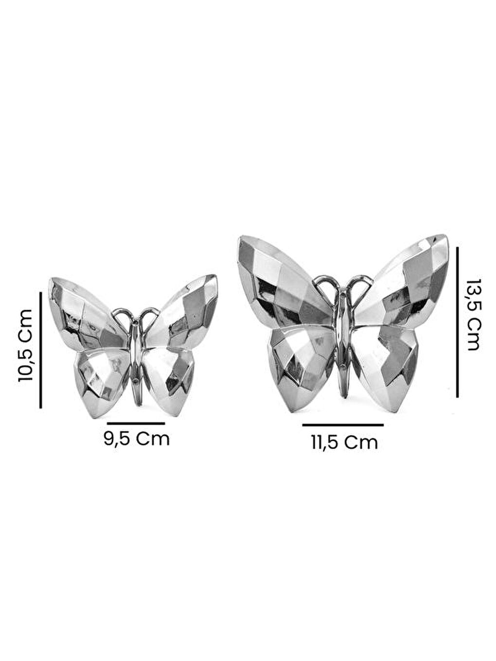 Dekoratif 2'li Kelebek Biblo - Antrasit-4