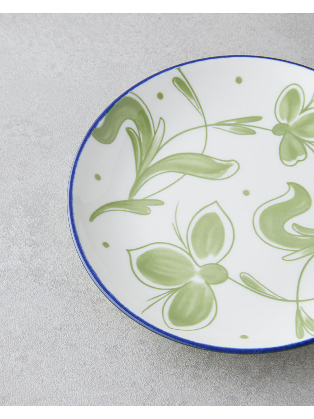 Plantopia Porselen Pasta Tabağı 15 cm Beyaz - Lacivert-2