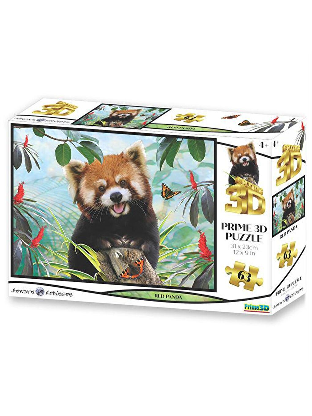 Prime 3D Karışık Kırmızı Panda 63 Parça Puzzle 10534