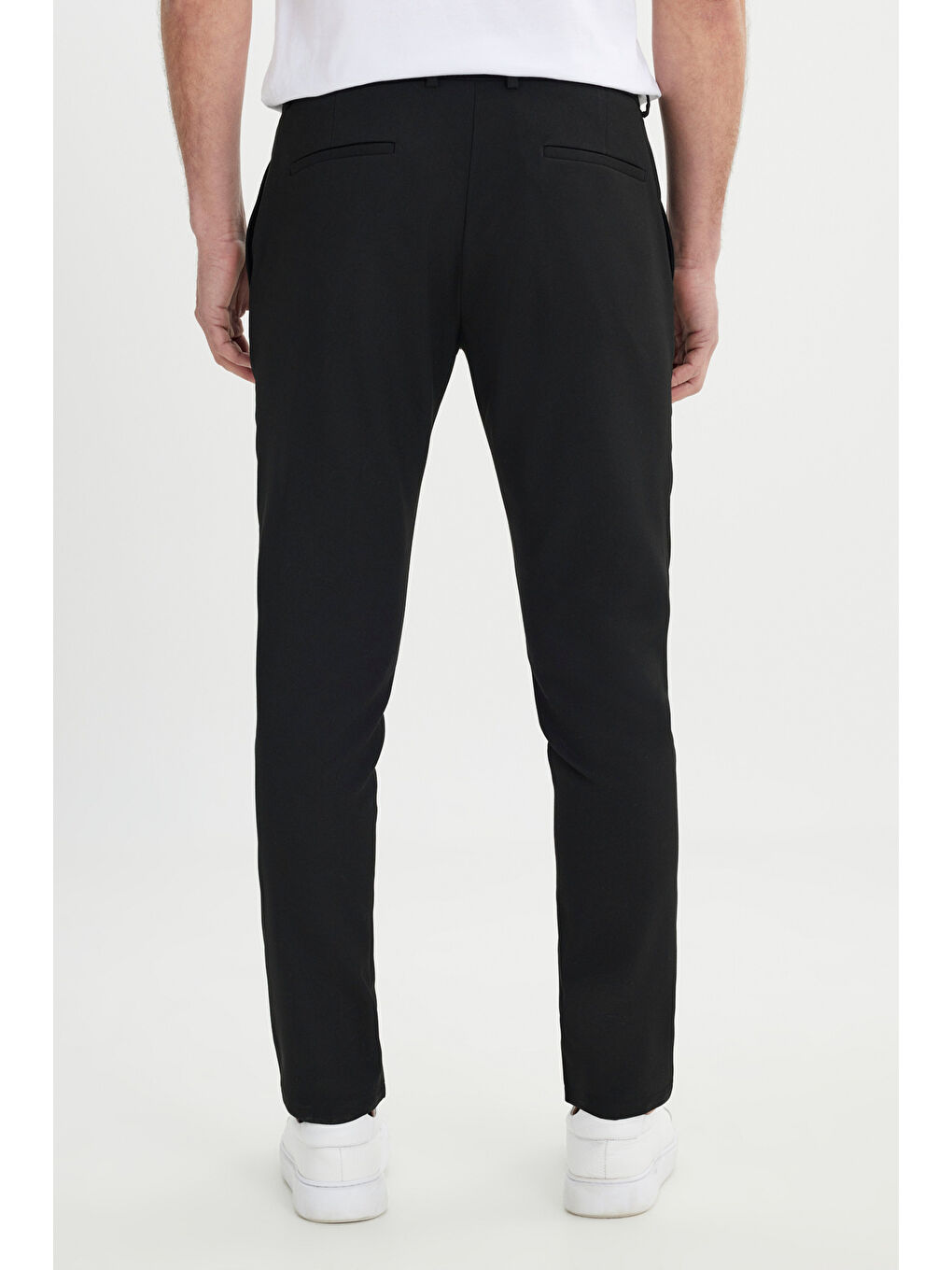 Erkek Siyah Slim Fit İtalyan Kesim Yan Cepli Esnek Casual Pantolon-4