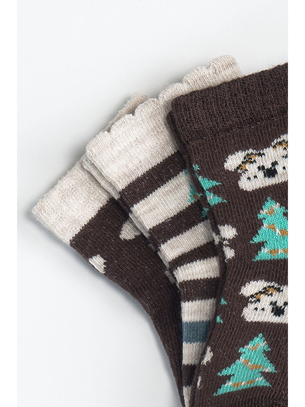 Kahverengi Erkek Bebek Basic Dikişsiz 3 'lü Soket Çorap 0 Ay - 36 Ay-2