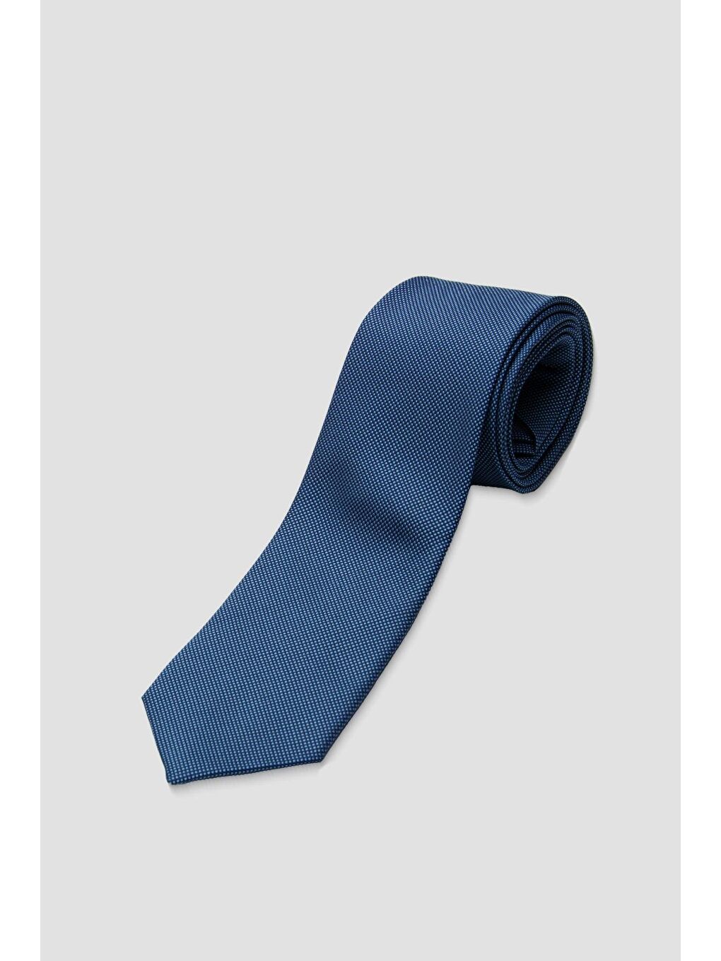 Kravat 8 Cm Mikrofiber Polyester Lacivert Erkek Düz Kravat-2