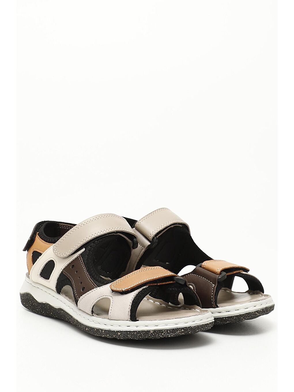 Kahverengi TABA  Hakiki Deri Dolgu Taban Kadın Sandalet 42236-1